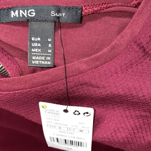 MNG Maroon Chema Shirt-S NWT - Picture 5 of 8